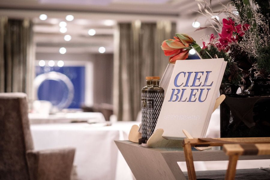 Ciel Bleu romantic restaurant at Okura Hotel