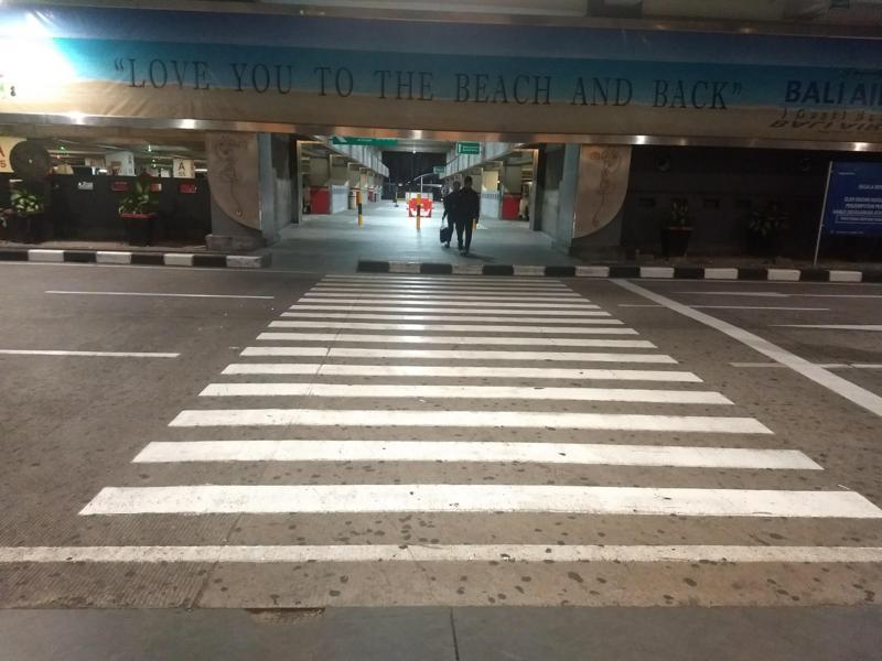 Pedestrian crossing Bali airport