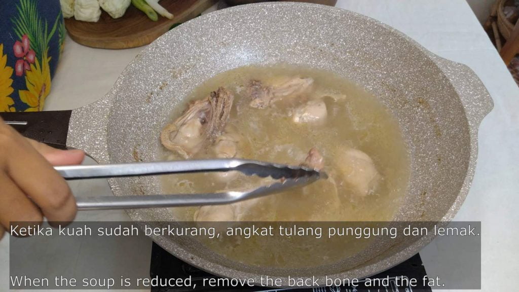 remove the chicken fat and backbone
