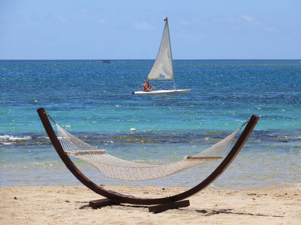 Mauritius beach with a hammock